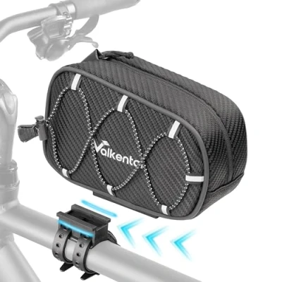 Afbeelding van Valkental® Frametas [Innovatieve Adapter] Waterdichte bovenbuistas met snelspanner voor MTB, E bike &amp; racefiets 1,8L Fietstas frame telefoon Telefoontas gevoelig folie