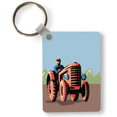Afbeelding van Sleutelhanger Trekker Boer Rood Uitdeelcadeautjes Plastic