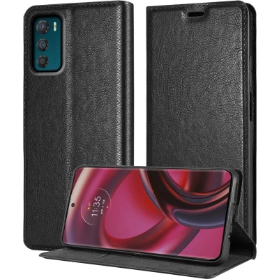 Afbeelding van Cadorabo Hoesje geschikt voor Motorola MOTO G42 in ZWARTE NACHT Beschermhoes met magnetische sluiting, standfunctie en kaartvakje Book Case Cover Etui