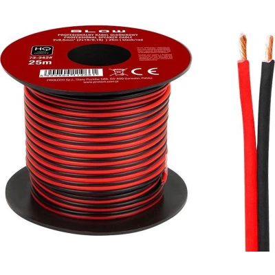 Afbeelding van HQ luidsprekerkabel 2 x 0.50 mm zwart/rood op rol 25 meter