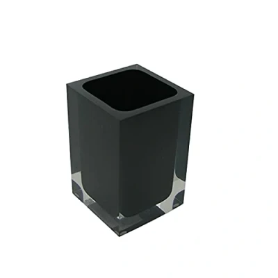 Afbeelding van Gedy Auckland badkamer zwart, afmetingen en gewicht: 11 x 7,2 cm &amp; 0,29 kg, hoogwaardige tandenborstelhouder van transparante hars, R&amp;E design, handgemaakt, 2 jaar garantie, uniek