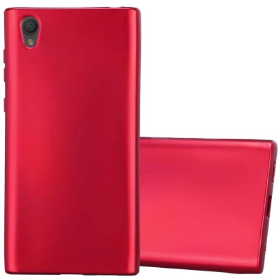 Afbeelding van Cadorabo Hoesje geschikt voor Sony Xperia L1 in METALLIC ROOD Beschermhoes gemaakt van flexibel TPU silicone Case Cover
