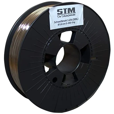 Afbeelding van Roestvrij stalen lasdraad VA V2A 308L 1.4316 0,8 mm 0,5 15 kg MIG MAG Niro Inox STM (Ø0,8mm D200 5kg)