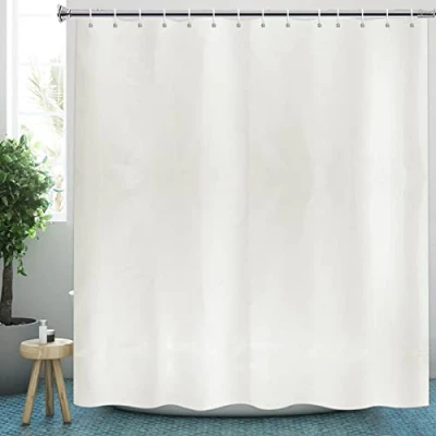 Afbeelding van YISURE douchegordijn, extra lang en groot van polyester textiel, schimmelwerend, waterafstotend, voor thuis, badkamer, 200 x 240 cm (b h), kleur crème