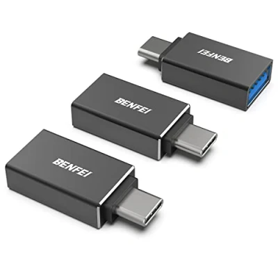 Afbeelding van BENFEI USB C naar 3.0 adapter, 3 stuks een mannelijke vrouwelijke compatibel met MacBook 2018 2017 2016, Samsung Galaxy Note 8, S8 + S9, Google Pixel, Nexus,