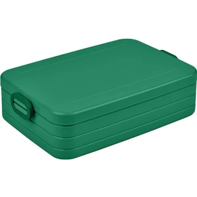 Afbeelding van Mepal Grote broodtrommel om mee te nemen, lunchbox voor 4 sandwiches of 8 boterhammen, meal prep box, volwassenen, eetbox met onderverdeling, Vivid Green