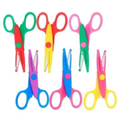 Afbeelding van 6 kleurrijke decoratieve papieren rand schaar set, geweldig voor leraren, ambachten, scrapbooking, kinderen ontwerp