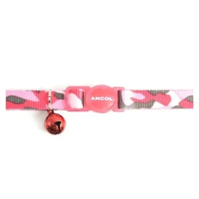 Afbeelding van Ancol Camouflage Kattenhalsband met veiligheidsgesp Roze
