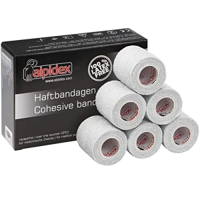 Afbeelding van ALPIDEX 6 Rollen Zelfklevend Verband 5 cm x 4,5 m Bandages Elastisch Huisdierverband Fixatieband Sport Vet Wrap Tape Paarden Honden Mensen, Kleur:Wit