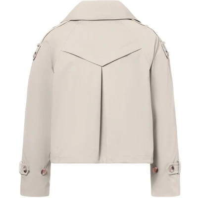 Afbeelding van Beaumont dames Gracy double breasted trenchcoat met opgestikte zakken in de kleur Beige, maat: 42