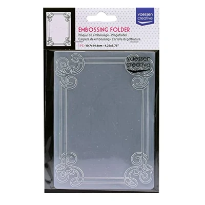 Afbeelding van Vaessen Creative Embossing Folder, Flowery 14,5x10,8x0,5 cm, 1 eenheid, voor verjaardag, geboorte, kerstkaarten en papierambachten