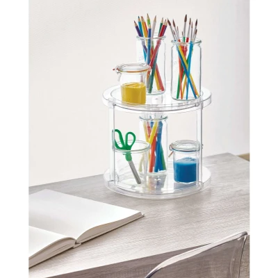 Afbeelding van Draaiplatteau met Niveaus iDesign The Home Edit Transparant (24,1 x 24,1 cm)