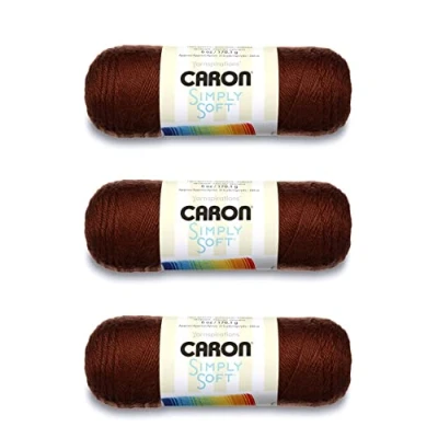 Afbeelding van Caron Simply Soft Chocolate Garen verpakking van 3 stuks 170 g/6 oz Acryl 4 middelgrote (kamgaren) 315 meter Breien/haken