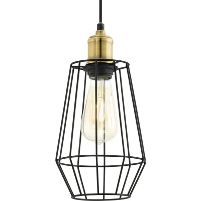 Afbeelding van EGLO DENHAM Hanglamp E27 15.5 cm Zwart;Bruin