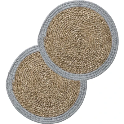 Afbeelding van Set van 4x stuks Placemats zeegras grijs 39 cm