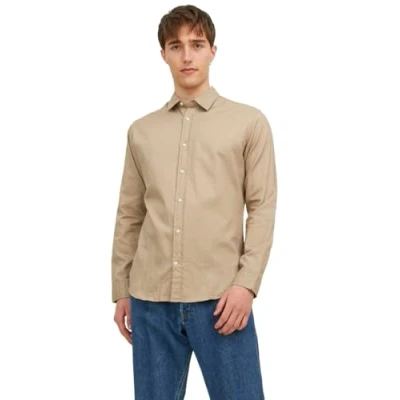 Afbeelding van Jack &amp; Jones Jegingham Overhemd, Heren, Maat: Large, Crockery