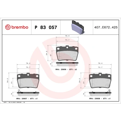 Afbeelding van Brembo Remblokset P 83 057