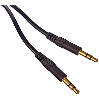 Afbeelding van Adaptare 10050 AUX kabel, stereo, 2 x 3,5 mm jackstekker, ultradun ontwerp, goudkleurig, 5,00 m, zwart