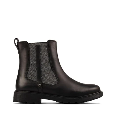 Afbeelding van Clarks meisjes Chelsea laarzen Astrol Orin K, zwart leder, 29.5 EU
