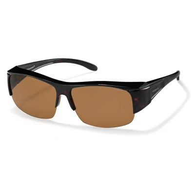 Afbeelding van Polaroid Polariserende Half Rim Panther Overzetzonnebril Lichtgewicht Zonnebril Lichtbruine Lenzen