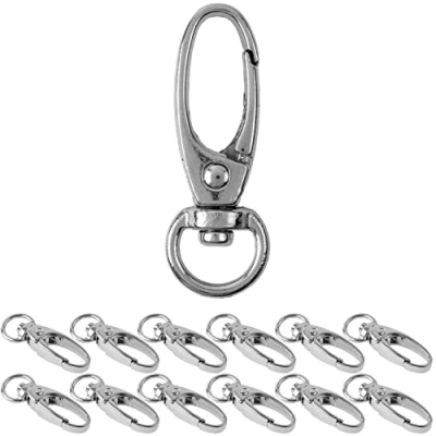 Afbeelding van karabijnhaak met draaisluiting, 12 stuks, 10 mm D ring karabijnhaak, tas 360 graden draaibare ringring, metalen riemgesp haak voor knutselen, draagriem,