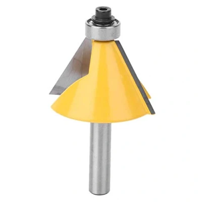 Afbeelding van 8mm Schacht Afschuining Bevel Rand Router Bit met Lager Houtbewerking Frees Groovende Bits(30)