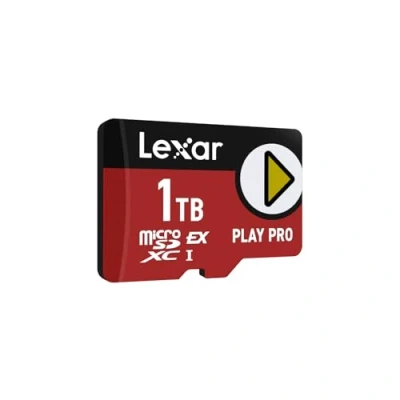 Afbeelding van Lexar PLAY PRO MicroSDXC Express kaart 1TB, tot 900 MB/s lezen, 600 schrijven, geoptimaliseerd voor gamen, A2, hoge snelheid geheugenkaart handheldconsoles, switch, draagbare spelapparaten