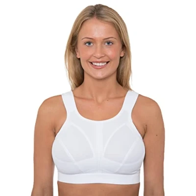 Afbeelding van Undercover Dames Niet Bedrade Gewatteerde Brede Riem Sport Actieve Bh met Gratis Extender D J Cups, Wit, 105L