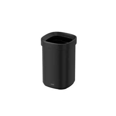 Afbeelding van DESQ® Prullenbak 20 liter Onzichtbare afvalzak bevestigingsring Kantoor Papier Metaal Dutch Design Zwart