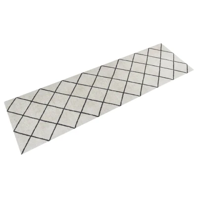 Afbeelding van vidaXL Keukenmat wasbaar geblokt 45x150 cm fluweel