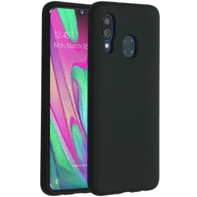 Afbeelding van Samsung Galaxy A40 Hoesje Siliconen en TPU (zacht) Accezz Softcase/Backcover Zwart Telefoonhoesje