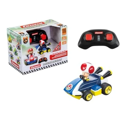 Afbeelding van Carrera RC Mario Kart Mini Toad, voor kinderen en volwassenen, jongens meisjes, unieke originele licentie, direct rijplezier met klaar om te lopen, authentieke ervaring, blauw