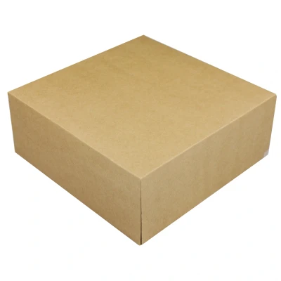 Afbeelding van Taartdoos 25x25x10cm. Kraft 3st