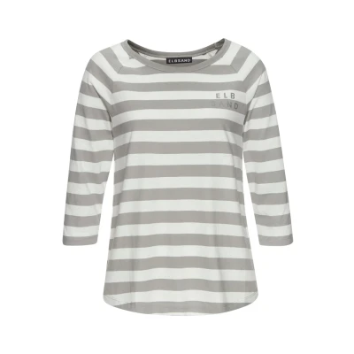 Afbeelding van Elbsand 3/4ARM Longsleeve, Dames, Maat: 42, Creme taupe gestreift