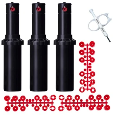 Afbeelding van Riegopro Hunter Pack 3 sprinkler PGP Adj, bereik van 6,4 tot 15,8 meter, incl. sproeikop en instelsleutel.