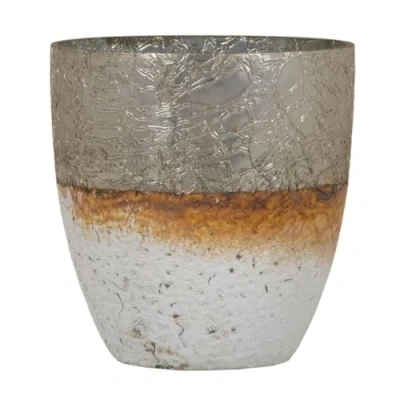 Afbeelding van Kaarshouder 16 x 15 cm Kristal Grijs Wit