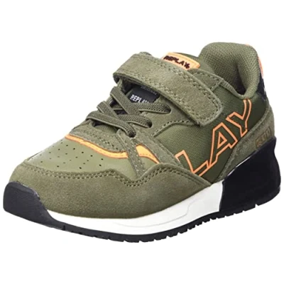 Afbeelding van REPLAY Shoot JR Elastic Shoe Boy Sneaker, 3119army green fluo orange, 29 EU, EU