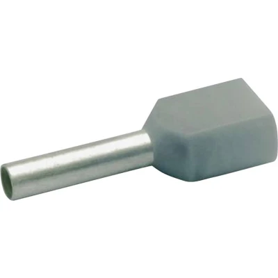 Afbeelding van Klauke 8708 Dubbele adereindhulzen 0.75 mm² Deels geïsoleerd Grijs 1000 stuk(s)