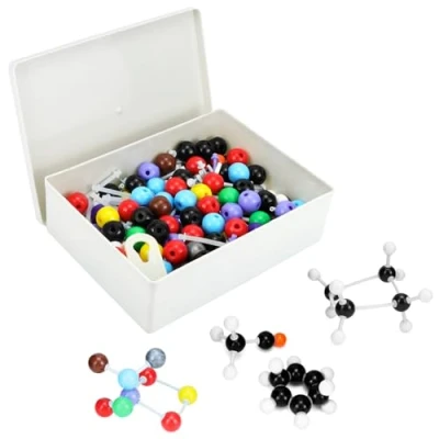 Afbeelding van QWORK® 444 delige chemie moleculaire modelset, organische en anorganische moleculair model, geschikt voor schoollessen experimenten