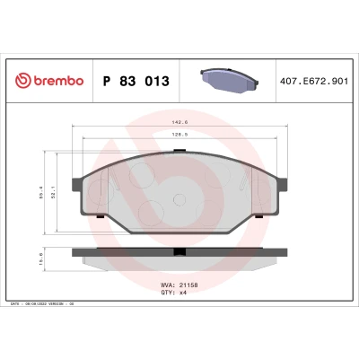 Afbeelding van Brembo Remblokset P 83 013