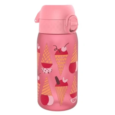 Afbeelding van ION8 Kinder Waterfles, 350 ml/12 oz, Lekvrij, Makkelijk te Openen, Veilige Vergrendeling, Vaatwasmachinebestendig, BPA Vrij, Draaghandvat, Schoon Maken, Geurvrij, Ijsje Ontwerp