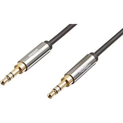 Afbeelding van Amazon Basics Auxiliary kabel, stereo audiokabel, 3,5 mm jack naar jackstekker, 2,4 m, zwart