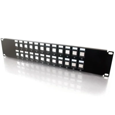 Afbeelding van 03859 24 poorts blank keystone/multimedia patchpaneel, zwart
