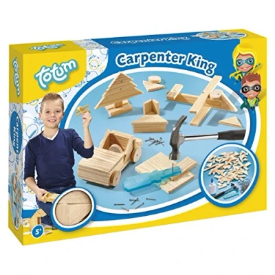 Afbeelding van Totum kinder hobbyset Carpenter king 75 delige timmerset 025042 23x33x6cm 5+ (11 20)
