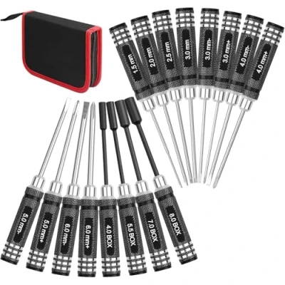 Afbeelding van RC zeskantschroevendraaier gereedschapsset: 16 stuks schroevendraaiers kit 4 zeskantige driver 8 moersleutel reparatie tool socket voor