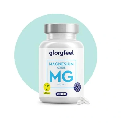 Afbeelding van magnesium from oxide 760mg, including 400mg elemental per serving Supports muscle function &amp; energy metabolism* Lab tested, vegan made in Germany without additives