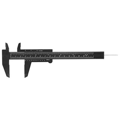 Afbeelding van Schaal met dubbele regel, 150 mm Hoge nauwkeurigheid Kunststof regel Schuifmaat meetinstrument 0,5 mm(Zwart)