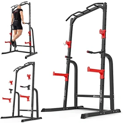 Afbeelding van Hop Sport Power Cage HS 1014K multifunctionele powertower met squatrek, squatstandaard, dipstation en optrekstang