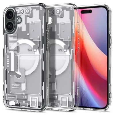 Afbeelding van Spigen Ultra Hybrid MagFit Case voor iPhone 16 Plus, Compatibel met MagSafe accessories hoesje Zero One White