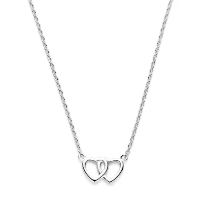 Afbeelding van Zilveren Ketting Hart 1,3 mm x 41 45 cm lang